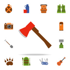 Aufkleber - ax colored illustration icon. Camping icons universal set for web and mobile