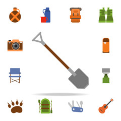 Aufkleber - shovel colored illustration icon. Camping icons universal set for web and mobile