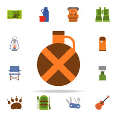 Aufkleber - flask colored illustration icon. Camping icons universal set for web and mobile