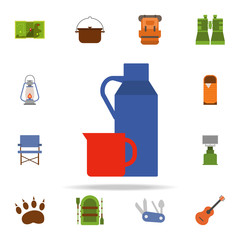 Poster - thermos flask colored illustration icon. Camping icons universal set for web and mobile