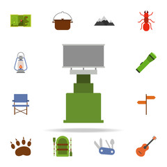 Poster - field burner colored illustration icon. Camping icons universal set for web and mobile