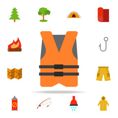 Poster - life vest colored illustration icon. Camping icons universal set for web and mobile