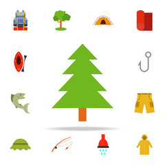 Poster - tree colored illustration icon. Camping icons universal set for web and mobile
