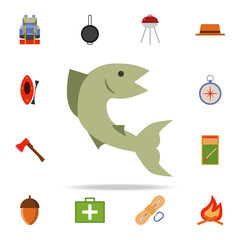 Poster - River fish colored illustration icon. Camping icons universal set for web and mobile
