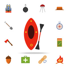 Poster - kayak colored illustration icon. Camping icons universal set for web and mobile