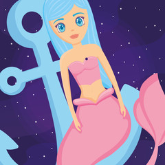 Poster - Cute mermaid icon 