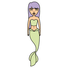 Sticker - Cute mermaid icon 