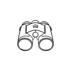 Sticker - Binoculars hand drawn outline doodle icon. Optical and spy equipment, search, watch and zoom concept. Vector sketch illustration for print, web, mobile and infographics on white background.