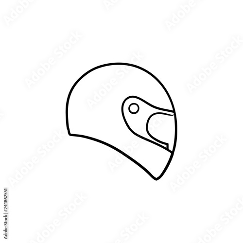 Motorcycle Helmet Hand Drawn Outline Doodle Icon Motorbike