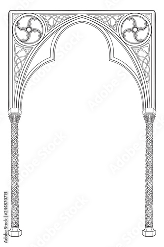 Photographie Medieval manuscript style rectangular frame