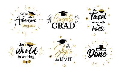 Canvas Print -  Inspirational grad party quotes to congrat graduates