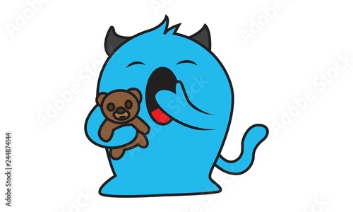blue monster teddy