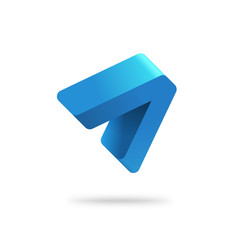 Poster - abstract arrow logo vector template, blue gradient solid letter a logotype design, idea of success g