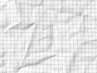White grid math paper wrinkled texture background