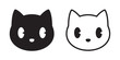 cat vector head calico black white kitten icon cartoon character illustration