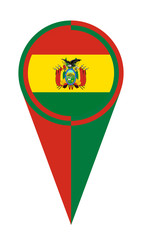 Poster - Bolivia Map Pointer Location Flag