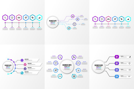 Set Of Infographics Elements Vector Design Template. Business Data Visualization Infographics Timeline with Marketing Icons most useful can be used for workflow, presentation, diagrams, reports