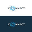 Abstract connection logo. Network technology logotype.  Letter O design template.