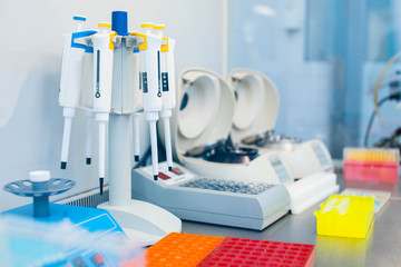 Wall Mural - Laboratory equipment for DNA testing and blood analysis