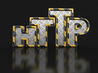 Poster - Metal http text. Image with clipping path.