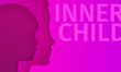 © vectorstory - Concept of inner child. Silhouette of a woman showing her inner child living in her mind.