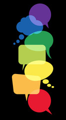Wall Mural - colored speech bubbles in a row