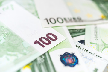 Euro bills background. Close up cash money.