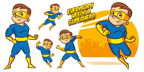 Superhero character Superheroes Set Vector illustration design