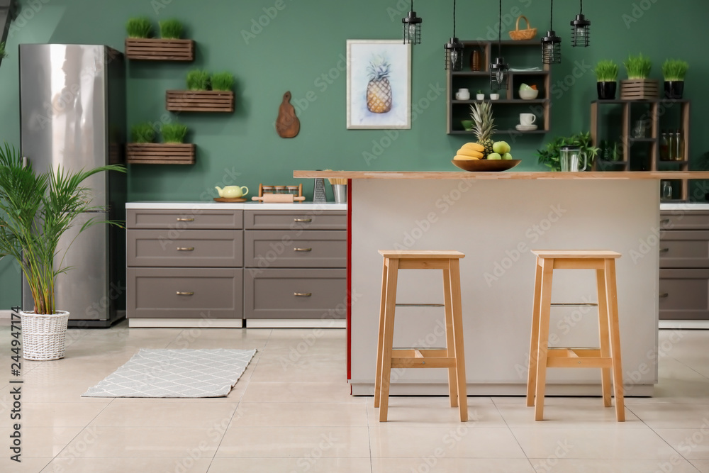 Stylish interior of modern kitchen