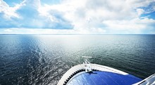 View Of The Baltic Sea From The Bow Of A Passenger Ferry On A Clear Summer Day