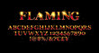 Vector of abstract flaming font a