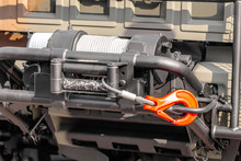 Winch Mechanism On A Military Truck
