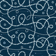 Rope seamless watercolor pattern. Blue and white background. Nautical pattern for textiles, paper, wallpaper. Rope ornament and arrows.