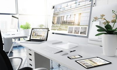 Wall Mural - office responsive devices interior design