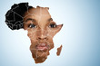© blackday - Face of African woman inside the map of Africa