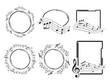 oval round and rectangular music frames - beautiful vector set