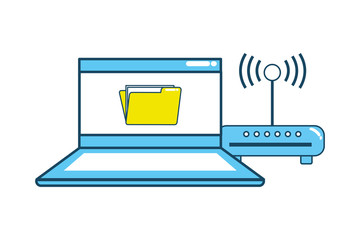 technology laptop cartoon