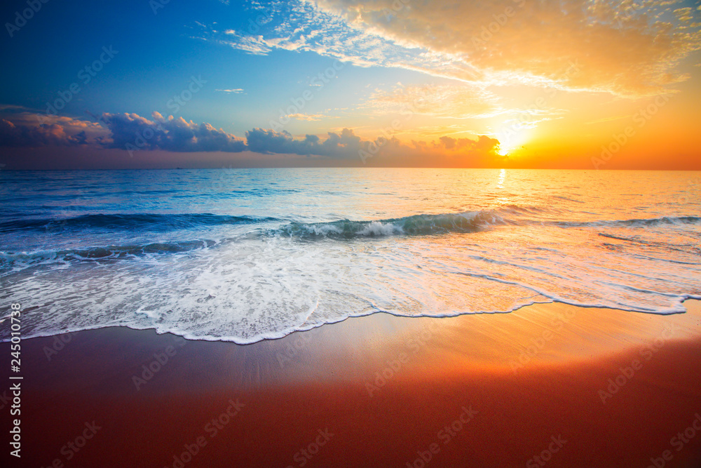 sunset and sea - obrazy, fototapety, plakaty 