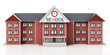 © Destina - Generic, basic design school building. 3D illustration