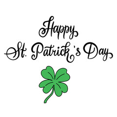 Wall Mural - Handwritten lettering composition of Happy St. Patrick's Day