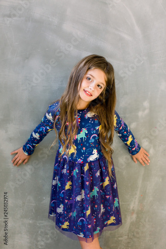 Small Girl Child Model In Beautiful Dress Childhood Look