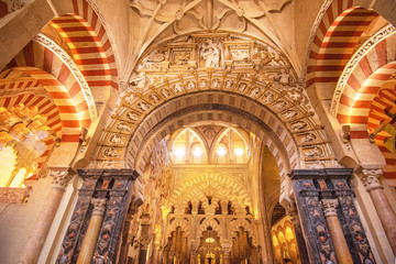 Decorated interior of the Great Mosque, Mezquita