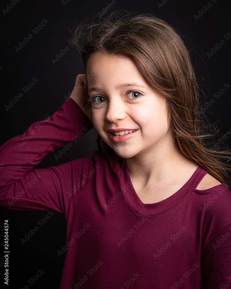 9 years old girl portrait Stock Photo Adobe Stock
