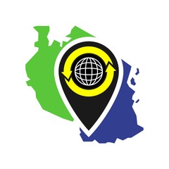Wall Mural - tanzania map vector logo.