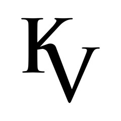 Poster - letter V and  K vector logo 