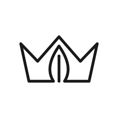 Wall Mural - crown and leaf vector logo