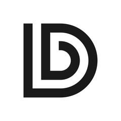 Sticker - letter D vector logo.