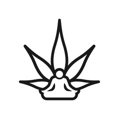 Wall Mural - yoga and cannabis vector logo.