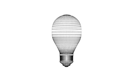 Poster - light bulb consisting of points and network connection lines and spheres in energy power isolated on