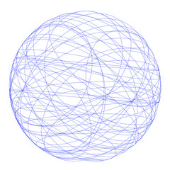 Poster - Wire structure of sphere. Digital computer data and network connection lines and spheres in futuristic technology concept on white background. 3d abstract graphic design illustration